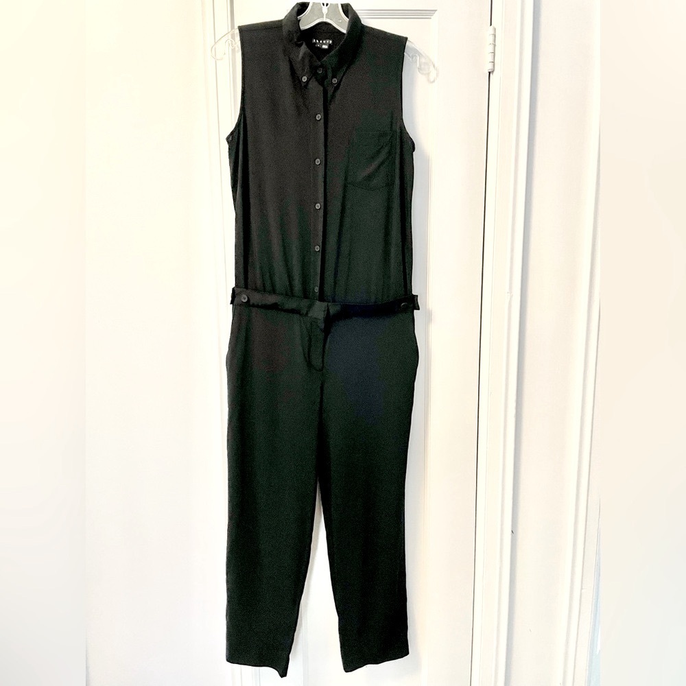 Theory Black Button-Front Jumpsuit - Picture 2 of 5